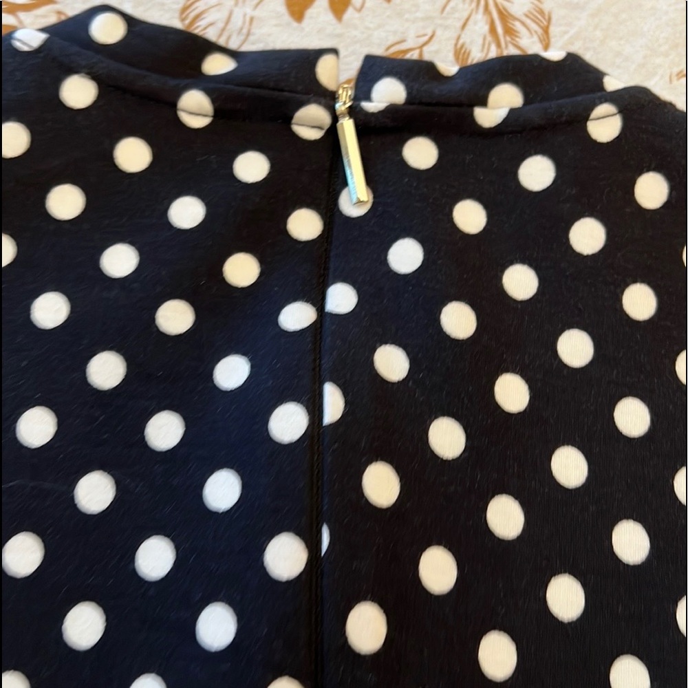 Kate Spade Domino Dot Flounce Sleeve Ponte Fit and Flair Dress - Picture 2 of 7